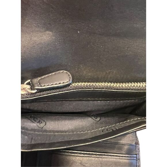 COACH Black Signature Jacquard Hampton Small Wallet trifold - Picture 5 of 5